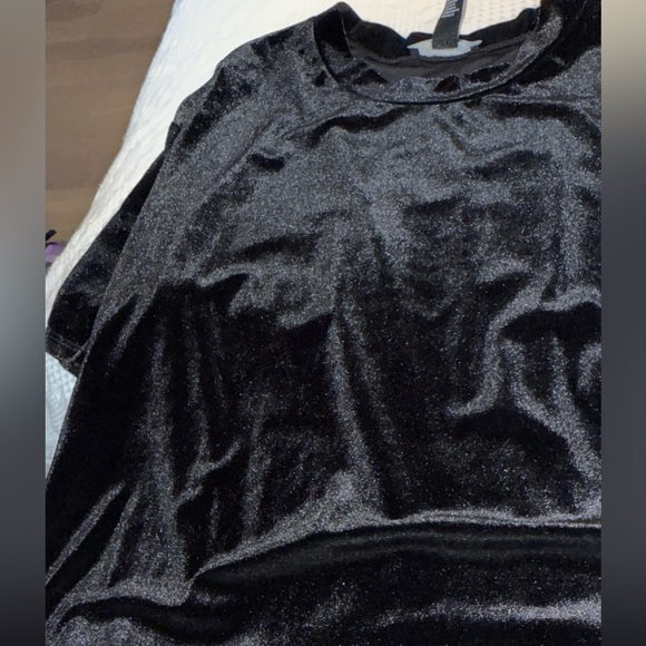 Forever 21‎ Black Velvet Mini Dress Womens Small Goth Witchy Whimsigoth 90s Y2K - Picture 3 of 6